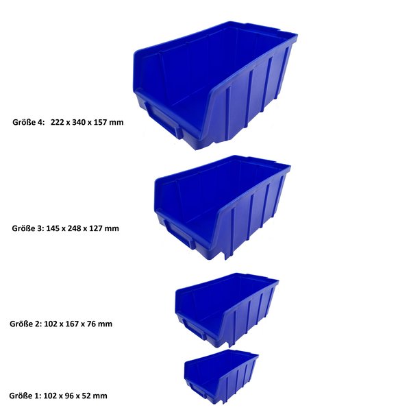 Stapelboxen Gr. 3 (145x248x127mm) blau - Lagerboxen - Ordnungssystem