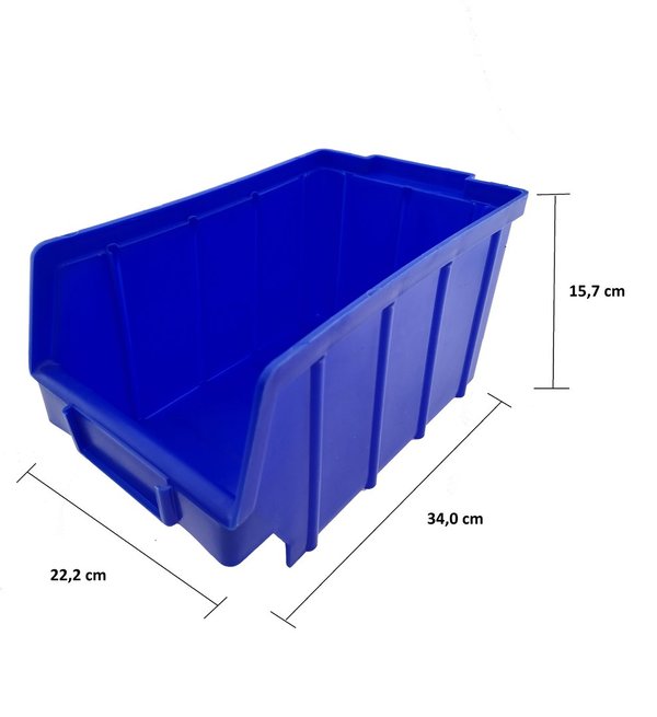 Stapelboxen Gr. 2 (102x167x76mm) blau - Lagerboxen - Ordnungssystem