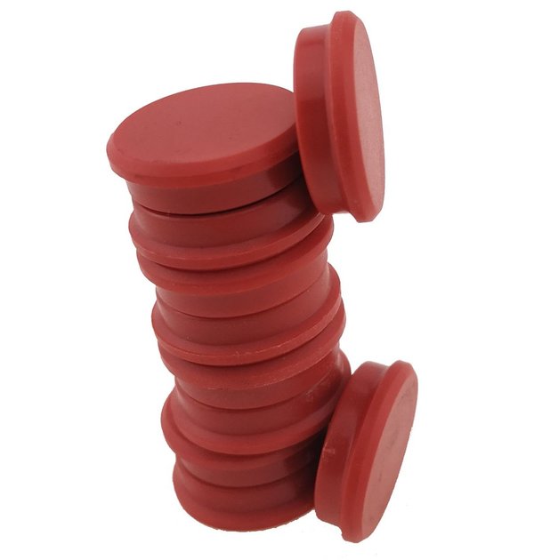 20 Magnete - Rot - Ø 24 mm - Whiteboard - Kühlschrankmagnet